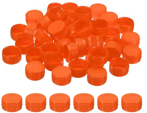 PATIKIL Tappi di Bottiglia Plastica da 1.2 Pollici per Artigianato, 200Pz Tappi a Vite Riutilizzabili per Bottiglie Vuote per Decorazioni Fai da Te, Arancione