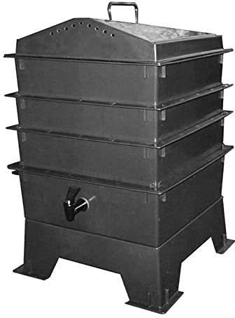 Worm Farm, compostiera per compostaggio a vermi, efficiente e facile da usare, flusso continuo attraverso vermi per getti di vermi, per uso interno ed esterno