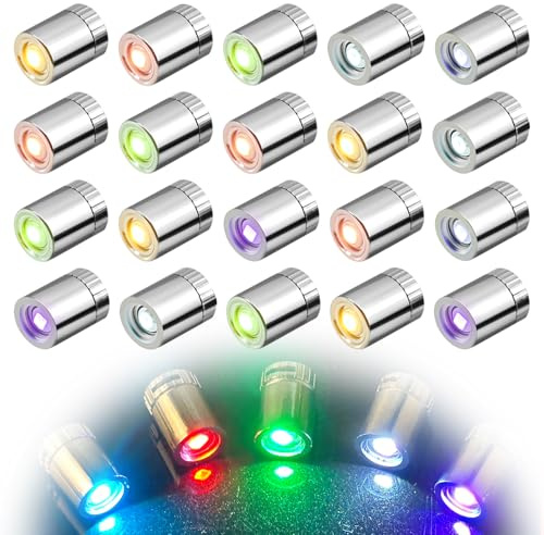20 pcs Mini Lumières LED, mini lampe LED avec Batterie, petite lampe LED pour Bricolage Artisanal, Modèle de Jouet Micro Lumière LED, pour Décoration de Fête, Construction de Modèles (Lumière colorée)
