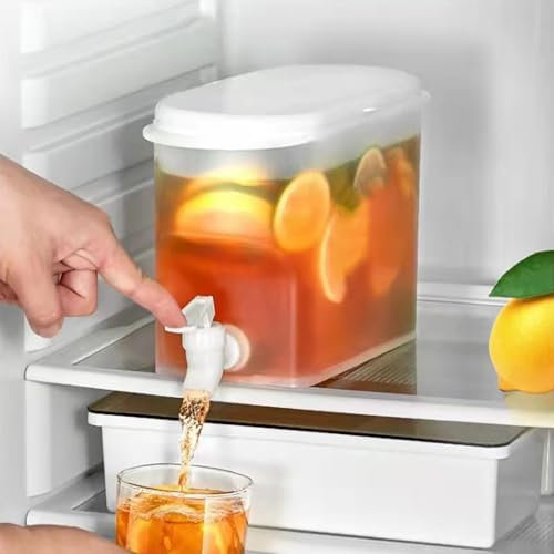 Distributeur de Boisson avec Robinet, 3,5L Distributeur eau pour Réfrigérateur, Distributeurs de Jus De Grande Capacité, Bouilloire Froide en Plastique Pour Boisson De Fête, Pour Thé Glacé, Limonade