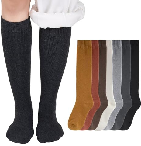 Yookat 7Pairs Warm Knee High Socks Long Winter Sock Boot MidCalf Stocking for Women
