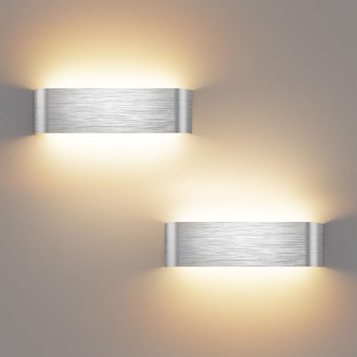 OOWOLF 11.62 Indoor Led Wall Lights - Alu 18W Adjustable Color Temperature | Aluminum,1200lm,3000K/4500K/6000K,Memory function,for Bedroom Living Room Kitchen Dining Room