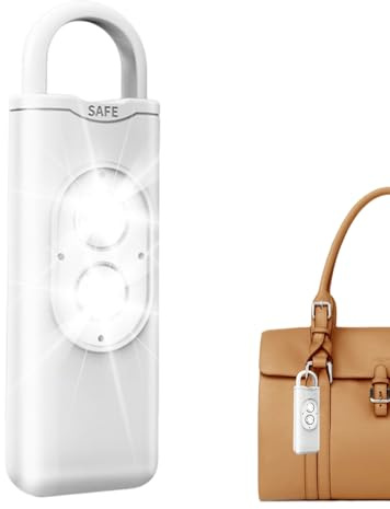 Persönlicher Sicherheitsalarm – Notfallgerät 130 dB mit Stroboskoplicht, Schlüsselanhänger mit LED, persönlicher Schutzalarm für Frauen und Mädchen