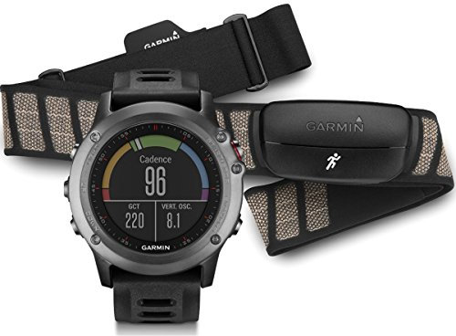 Garmin Fenix 3, graues Bündel mit Herzfrequenzmesser