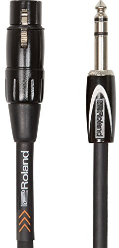 Roland Black-Serie symmetrisches Verbindungskabel – 6,3-mm-TRS-Klinke (männlich) auf XLR (weiblich), Länge: 3m – RCC-10-TRXF