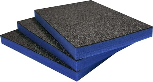 Shadow Foam Multi-Packs - Pack of 3: 600mm x 420mm x 50mm | Cut and Peel Foam for Tool Boxes, Tool Chests, Flight Cases & Tool Storage | Lean, 5S, Kaizen & Storage Boxes (50mm, Blue)