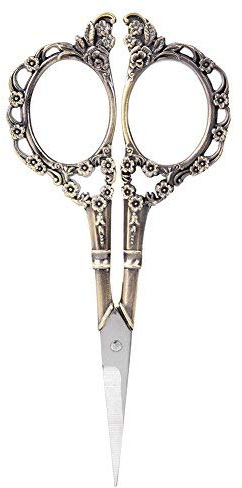 Ciseaux à Broder Vintage en Acier Inoxydable, Ciseaux de Précision avec Pointe Tranche, Petits Ciseaux de Couture pour Travaux d'Artisanat et DIY - Bronze