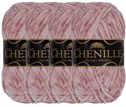 JubileeGarn Chenille-garn – 100 g/skein kamgarn – baletttoffel – 4 skineins