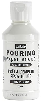 PEBEO Pouring Experiences-Ready-to-Use Premixed Acrylic Paint-Ideal for Fluid Art, Titanium White, 118 ml (Pack of 1)