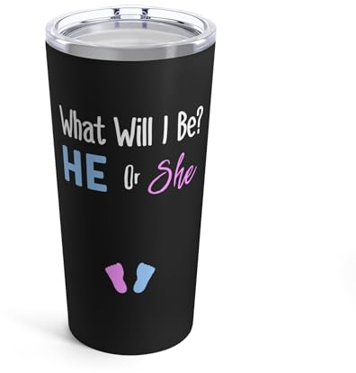 Teegarb Letter Blanket What Will I Be He or She Gender Reveal Shirt Gobelet 591 ml