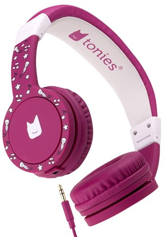 Tonies Foldable Wired Headphones for Kids - Comfortably Designed to fit On-Ear - Works with Toniebox 1 and All 3.5mm Devices - Purple