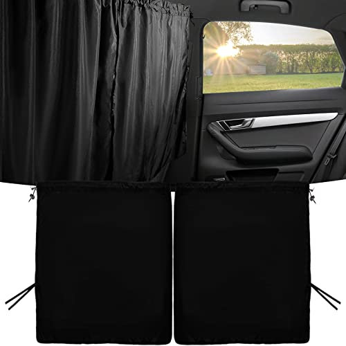 Car Divider Privacy Curtains, Universal Vehicle Blackout Window Covers Sun Shades for Cars Front Rear Side Windows, Removable Partition Curtains Car Accessories for Travel Camping Nap Sleeping