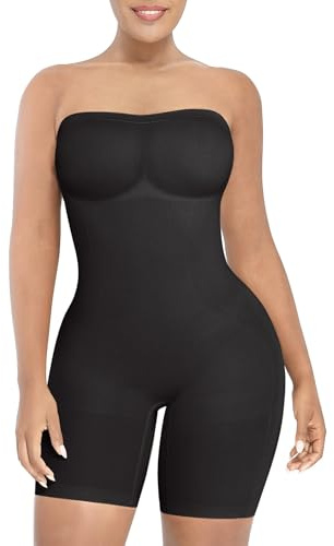 SHAPELLX Strapless Shapewear Bodysuit,Tummy Control for Formal Dresses