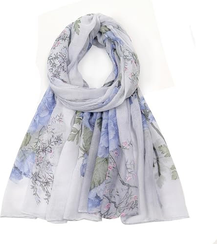 vimate halsduk för kvinnor lätt blommig duk gasväv huvudduk för vår höst vinter, Stil 28, 70.8'' x 33.5''