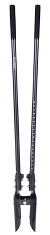 VEVOR Pelle à Trous de Poteau Robuste, avec Manche en Acier au Carbone, Pelle croisée pour Trous de poteaux Manuelle, avec marquages gradués et Lame en métal, pour creusement de Jardinage, 1460 mm
