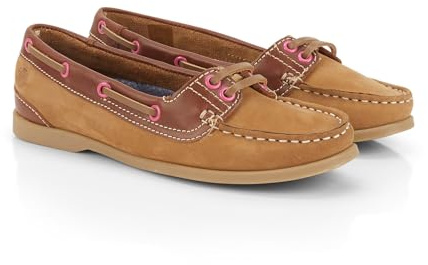 Catesby Chaussures en Cuir Premium pour Femme - Chaussures de Bateau Pixie - Respirantes et Légères - Chaussures de Pont pour l'été, peau, 39 EU
