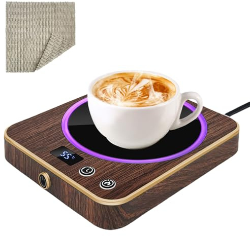 Coffee Mug Warmer for Desk, Smart Electric Cup Warmer with 3 Temperature Control(45-75℃), Auto Shut Off, 1-12H Timer,Tea Warmer, Portable Beverage Warmer for Coffee/Cocoa/Milk/Tea/Water/Candle