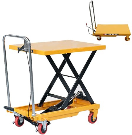 Elevador Hidráulico de Tijera, Plataforma Elevadora Manual, Carro de Mesa Elevadora, Ideal para Uso Industrial y Almacén,500kg