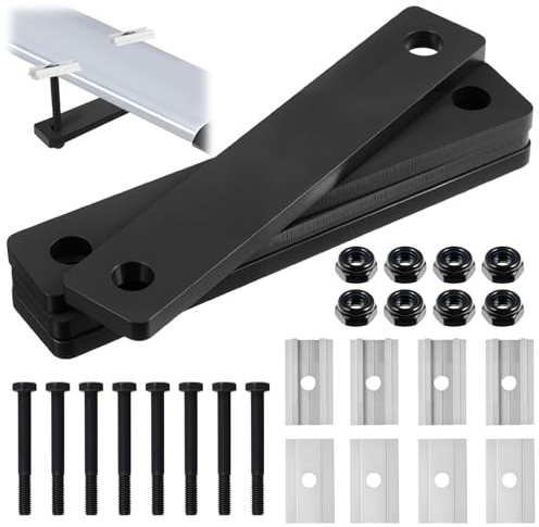 Zonon 28 Pcs Rooftop Tent Mounting Hardware Set Including 4 5.3 x 1 Flat Mending Plates 8 Screws 8 Nuts and 8 Aluminum Blocks