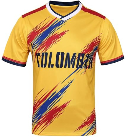 Fotbollströja herr 2026 Retro fotbollströja for landslaget Andas träningsmatchklänning i polyester(Colombia,M)