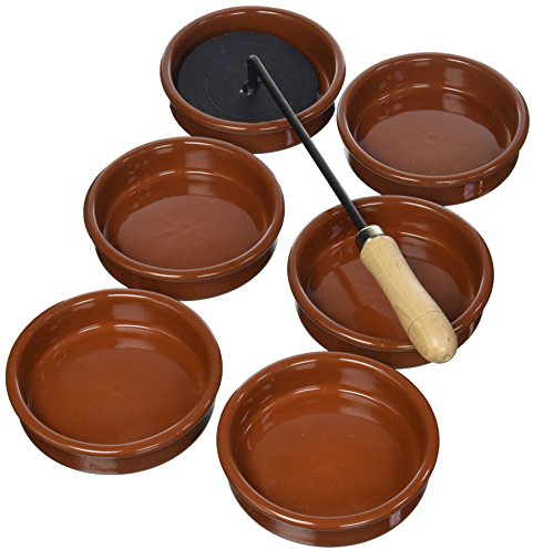 MSV R0112/6PR Service à Crème Brulée Coton Marron 7 Pièces 40 x 40 x 20 cm