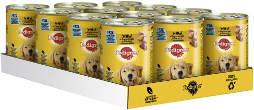 Pedigree Adult - Lot de 12 boîtes de nourriture pour chien - Avec 3 sortes de volailles en pâté - 400 g chacune