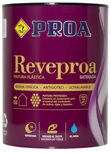 PROA Pintura satinada antihumedad. Blanco. 15 L.