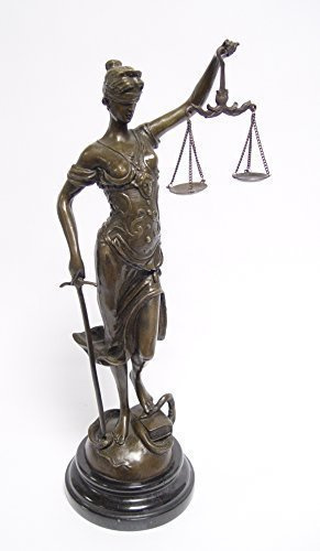 Moritz bronsfigur bronsfigur staty skulptur Justicia Justizia Justitia justitia justitias gudinna gåva justitia domare antik stil H 39,5 cm 2,8 kg