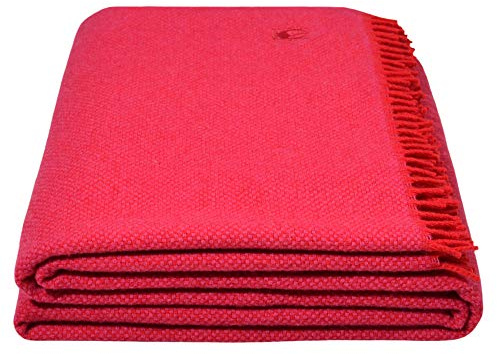 Must Relax-Decke – Wolldecke – hochwertiges Plaid aus reiner Schurwolle mit Fransen – 130x190 cm – 331 wild blossom – von ’zoeppritz since 1828’