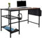 hjh OFFICE 830059 Schreibtisch mit Regal & Haken WORKSPACE H I 120x60 Schwarz/Braun Computertisch im Industrial-Design