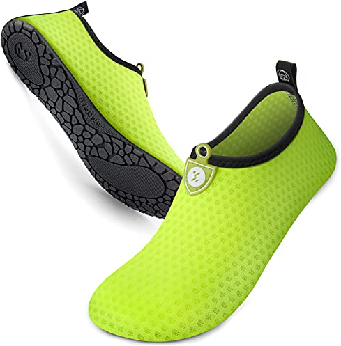 SIMARI Wasserschuhe Damen und Herren, schnelltrocknend, Barfuß, für Outdoor, Strand, Schwimmen, Sport, Yoga, Schnorcheln 505 circular green , EU 44, SWS001