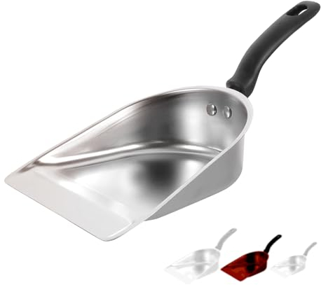 FINCA CASAREJO Pala de Estiércol - Pala en Acero Inoxidable 23 cm - Herramienta para la Limpieza de instalaciones de Animales - Mango ergonómico