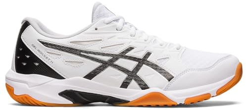 ASICS Men's Gel-Rocket 11 Volleyball Shoes, 12, White/Pure Silver