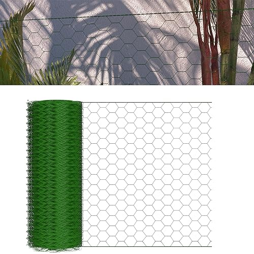 Maschendraht Volierendraht 25 m × 0.5 m, Lochgröße 25mm, Schweißgitterzaun Set Heiß Getauchter Draht für Garten, Vorgarten, Terasse und Balkon