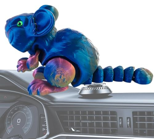 Wlikmjg Dreidimensional Bedruckte Spielzeugtiere,Dreidimensional Bedruckte Zappeltiere | Exquisit bewegliches, niedliches Hamster-Zappelspielzeug,Tierische Desktop-Dekoration für Auto, Handpuppe und