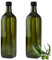 2 botellas de aceite de 750 ml con vertedor verde/marrón, botellas de cristal con dosificador y etiquetas