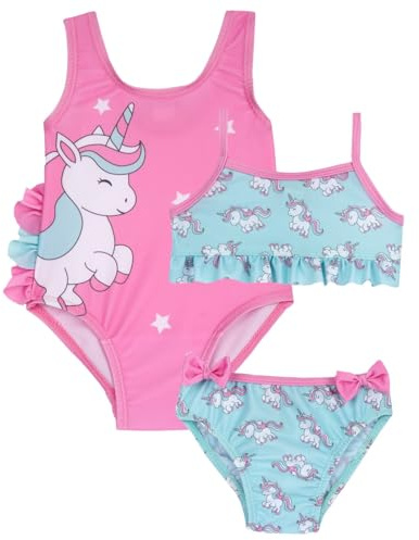 Chicco, Costume Neonata, Set di 2 Costumi a Tema Unicorno, Costume Intero e Bikini Due Pezzi, Comodi e Versatili, Ideali per Mare o Piscina, Abbigliamento Bambina, Designed in Italy