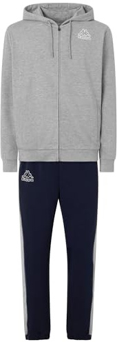 Kappa - Tuta, Uomo, Grigio, Cotone, Sportivo, Logo Glomeri, Taglia: XL