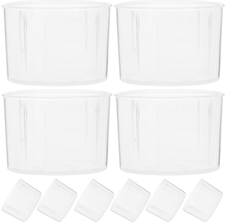 Homoyoyo Vasos Medidores de Laboratorio y Cocina de 15 Ml 10 Unidades Vasos de Precipitados Transparentes de PP Recipientes para Líquidos y Medicamentos Reutilizables y Reutilizable