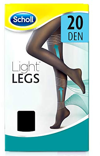Scholl Light Legs Collant Donna Compressione Graduata 20 Den, M, Nero, 1 Paio
