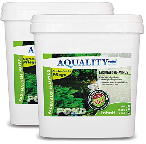 AQUALITY Gartenteich 3in1 Fadenalgen-Minus (Wirkt sicher und gezielt - Fadenalgenvernichter, Algenmittel, Algenentferner mit Sofortwirkung), Inhalt:10 kg