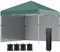 Outsunny 3 x 3 (M) Pop Up Gazebo, UPF 30+ with 2 Sidewalls, Leg Weight Bags and Wheeled Bag, Height Adjustable Party Tent Event Shelter for Garden, Patio, Green