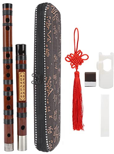 F-Tasten-Bambusflöte, 2-teilige Flöte mit Kupfernickel-Anschluss. Die Flöte ist ein dünnes und gerades traditionelles Flötenset für Musikliebhaber der Anfänger