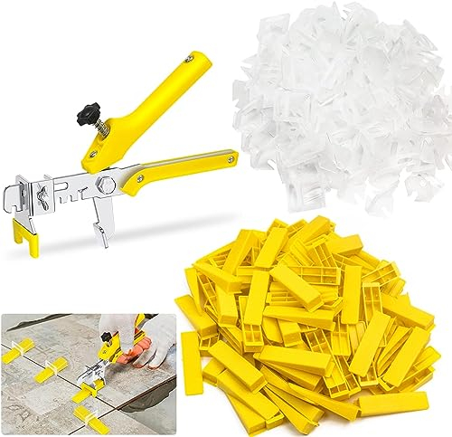 Niveladores de Azulejos Sistema de Nivelación de Azulejos 400 Clips de 2mm 100 Cuñas 1 Alicates, para Azulejos con un Grosor de 3 a 12mm (2MM)