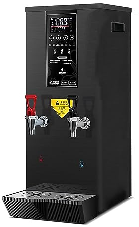 Varm- Och Kallvattenkran Kommersiell 50L/H Elektrisk Vattenpanna Och Dispenser Rostfritt Stål Foder Och LCD-skärm For Te Coffee Shop Dessert Shop Hotel (Color : Black, Size : 110V)