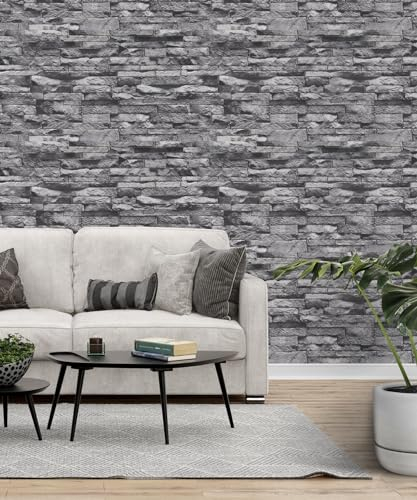 Zofix 3D-Wandpaneel mit Styropor-Isolierung – Wandverkleidung und Verblendsteine- Warmes Grau