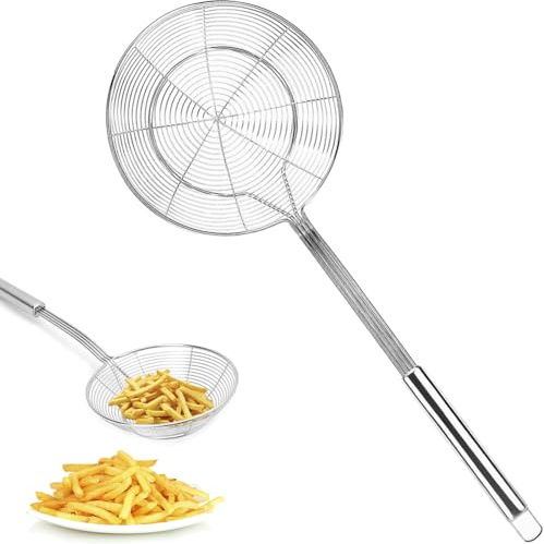 Espumadera Araña de Acero Inoxidable, Metálica y de Alambre, Adecuada para Cocinar, Asar, Cocer al Vapor y Recoger Alimentos (16 cm)