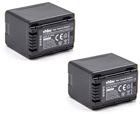 vhbw 2 x batteri kompatibelt med Panasonic HC-VX989, HC-VXF999, HC-VXF1 videokamera videokamera (3200 mAh, 3,6 V, Li-Ion) med infochip