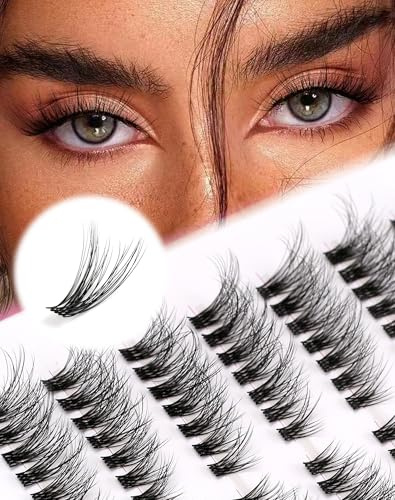 Jiocolor Cat Eye Lashes Clusters Natural Eyelash Clusters Wispy Cluster Eyelash Extensions C Curl Individual Lashes 7 Pairs