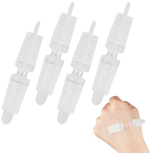 atnayo 4 Pcs Zip Stitch Wound Closure Strips, Sterile Butterfly Stitches for Small Open Wound & Skin Closures (1.5 x 8cm)